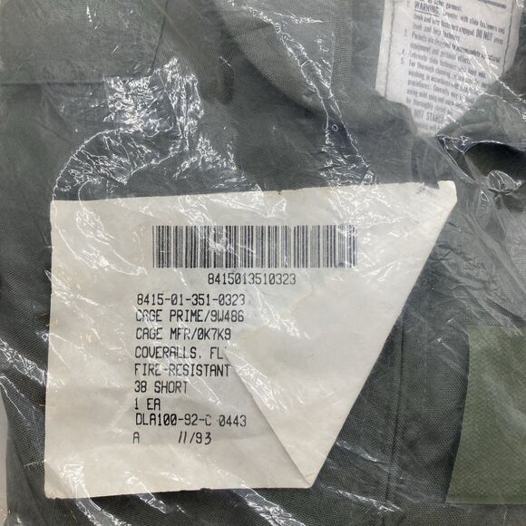 *Recalled* US Navy Issued Fire Resistant Coveralls Flight Suit Sage Green 38S - Picture 14 of 15